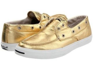 NEW WOMEN CONVERSE JACK PURCELL BOAT SLIP ON 521601 GOLD 100%
