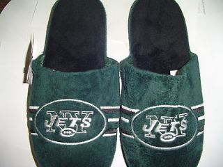 New York Jets green black Plush Slide on House Slippers Adult Size S M