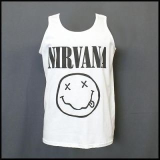 nirvana kurt cobain grunge punk rock t shirt white unisex vest top s