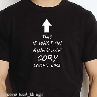 PERSONALISED CORY ON NAME T SHIRT MENS BOYS SIZES S M L XL XXL ANY