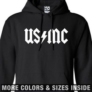 US/MC HOODIE   Hooded USMC AC/DC Style Sweatshirt Marine Semper Fi