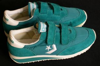 Rare NOS CONVERSE Runnng Shoes TEAL Velcro Sneakers Womens US 6