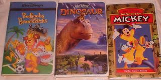 VHS Lot 3 Disney Dinosaur Bedknobs & Broomsticks Spirit of Mickey