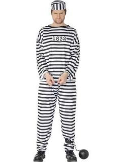 Adult Mens Convict/Prison er Smiffys Fancy Dress Costume