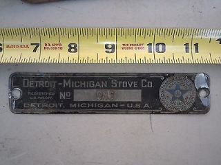 TAG FROM DETROIT JEWEL COOK STOVE: DETROIT MICHIGAN STOVE COMPANY #983