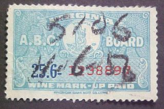Virginia ABC Board   Wine Mark Up Paid Stamp Used