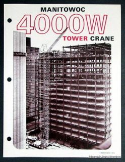 Manitowoc c. 1976   1977 4000W Tower Crane Brochure