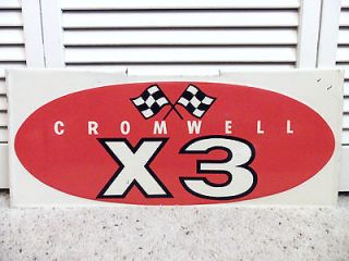 Vintage CROMWELL X3 RACK Sign CHECKERED FLAG RACING FUEL Early RACE