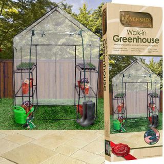 IN MINI GARDEN GREENHOUSE 4 SHELVES PLASTIC COVER WITH STEEL FRAME