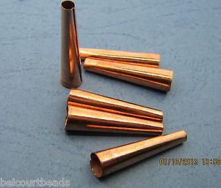 COPPER Plated Brass JINGLE CONES Size 25mm   1 inch Package of 100