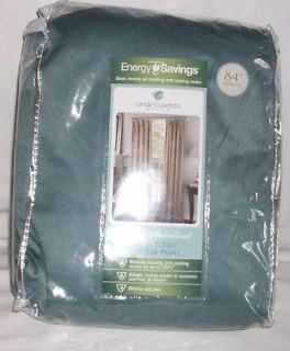 CINDY CRAWFORD WINDOW PANEL Teal Prelude Interlined Pinch Pleated