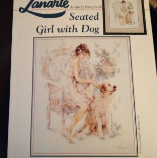 Seated Girl With Dog Cross Stitch Pattern Lanarte By Stoney Creek Oop