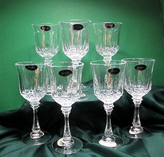 Clear 24% Lead Cut Crystal Wine Water Glasses Goblets Set of 8 Barware