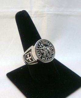 10 Knight Templar Masonic Ring 2tone 18K Gold Pld Cross & Crown 45 g