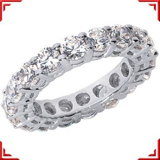 20 carat ROUND DIAMOND RING 18K WHITE GOLD ETERNITY BAND F G VVS/VS