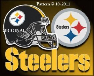 Steelers Helmet & Logo Cross Stitch Pattern NFL Football TBB