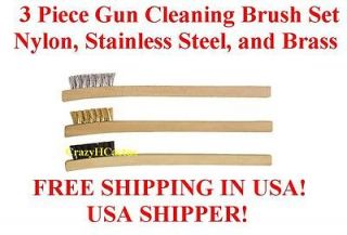 Newly listed 3 Piece Gun Rifle Pistol Cleaning Brushes Brush Kit Brass