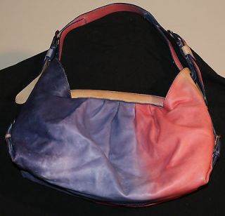 Authentic Fendi Multi Color Italian Leather Borsa Hobo Doctor bag
