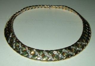 18k Solid Gold 120.0 Gram Weave Necklace 2ct VS Diamonds not scrap