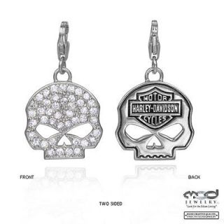  Davidson Womens Mod Jewelry Skull Bling Cubic Zirconia Charm HDC0060