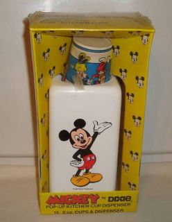 DISNEY MICKEY MOUSE POP UP KITCHEN CUP DIXIE DISPENSER SEALED
