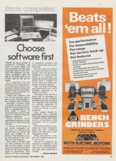 Vintage 1985 GMF BENCH GRINDER Advertisement