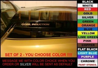 COWL INDUCTION HOOD DECALS. SET OF 2, ANY COLOR chevy truck camaro