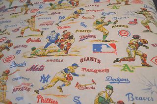 Vintage MLB Baseball Twin Flat Fabric Sheet Red Sox Yankees Giants