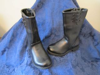 Stride Rite Krissy Black Leather Youth boots shoes Girls Dress Boot
