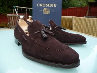 K22C Crombie   UK 11 F   Expresso Brown Suede Tassle Loafers