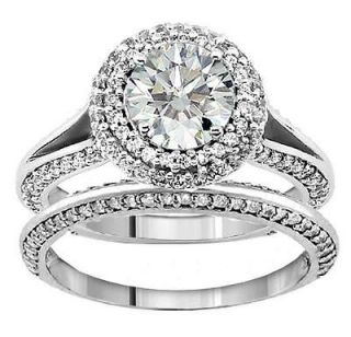 20 CT Diamond Encrusted Halo Engagement Ring in Platinum