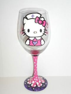 hello kitty nurse version 2 wine glass