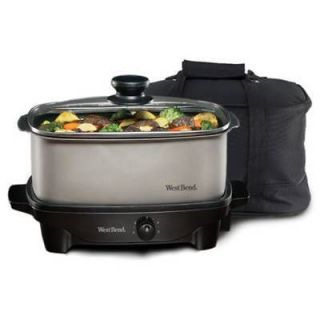 West Bend 84915 Oblong Slow Cooker 210 W 1.25gal Chrome