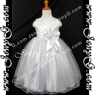 SB51 Flower Girls/Formal/Pageant/Christening Gowns Dresses, White 0 4