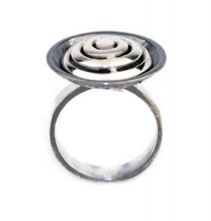 SPIRAL ~ 2 Tone Sterling Silver Ring~ Siver Jewelry