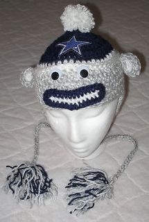 NFC Dallas Cowboys Sport Sock Monkey Hat ~ Hand Crocheted Just For You