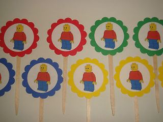 Lego birthday party supplies cupcake toppers food picks set of 12