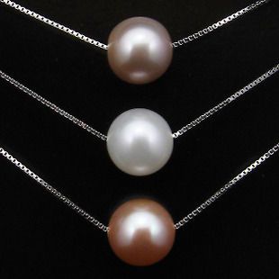 ONE top rating AAAA+ 8.5 9mm pearl 925s/14k pendant/neckla ce(4 color