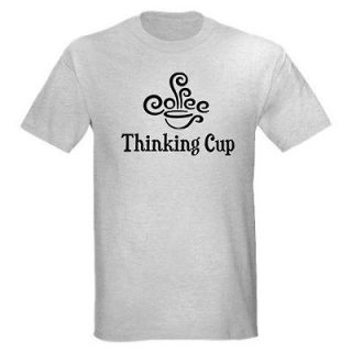 THINKING CUP COFFEE CAFFEINE FUNNY POT CUP MAKER ESPRESSO T SHIRT