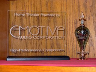 Emotiva Etched Glass Home Theater sign