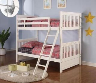Twin Convertible Slat Style Bunk Bed in a White Finish by Coaster