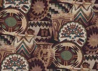 Fabric BTY David Textiles Southwestern Aztec Print Pottery Browns