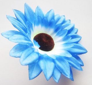 12 Blue Sun flower Artificial Silk Flower Head Lot 3.5 for Wedding