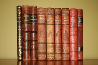 BEAUTIFUL ANTIQUE LEATHER BOUND BOOK SET / BOOKS / LEATHERBOUND