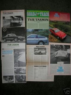 lot of 8 magazine articles on TVR sports cars