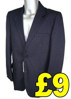 Mens Navy Stylish Pin Stripe Suit Jacket★ RRP £35★ Size 36R