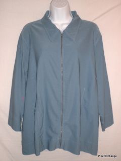 BB Design Jytte Meilvang Medium Blue Zip Front Shirt Top Jacket