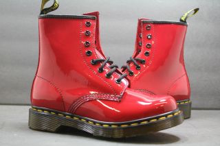 NEW Womens Dr. Martens Boots  Air Wair 1460W  RED ROUGE PATENT