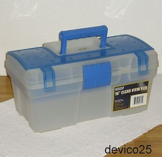 BLUE/CLEAR VIE W TOOL/CRAFT STORAGE BOX~TOP ORGANIZER~REMO VEABLE TRAY