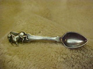STERLING SILVER SPOON PIN BROOCH W HORSE FIGURINE ON THE HANDLE 2.5